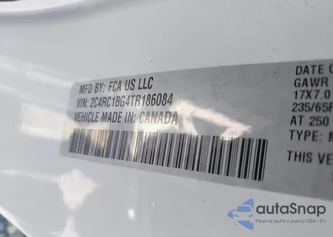 2026 Chrysler Pacifica Select z USA, uszkodzony, nr VIN 2C4RC1BG4TR186084